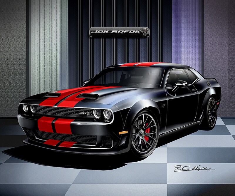 2019-2024 Muscle car Art Prints by Danny Whitfield | Jailbreak - Pitch Black | Car Enthusiast Wall Art